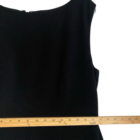 Talbots Black Sheath Dress Size 10 Black Sleeveless Belted Minimalist Career - Picture 10 of 12